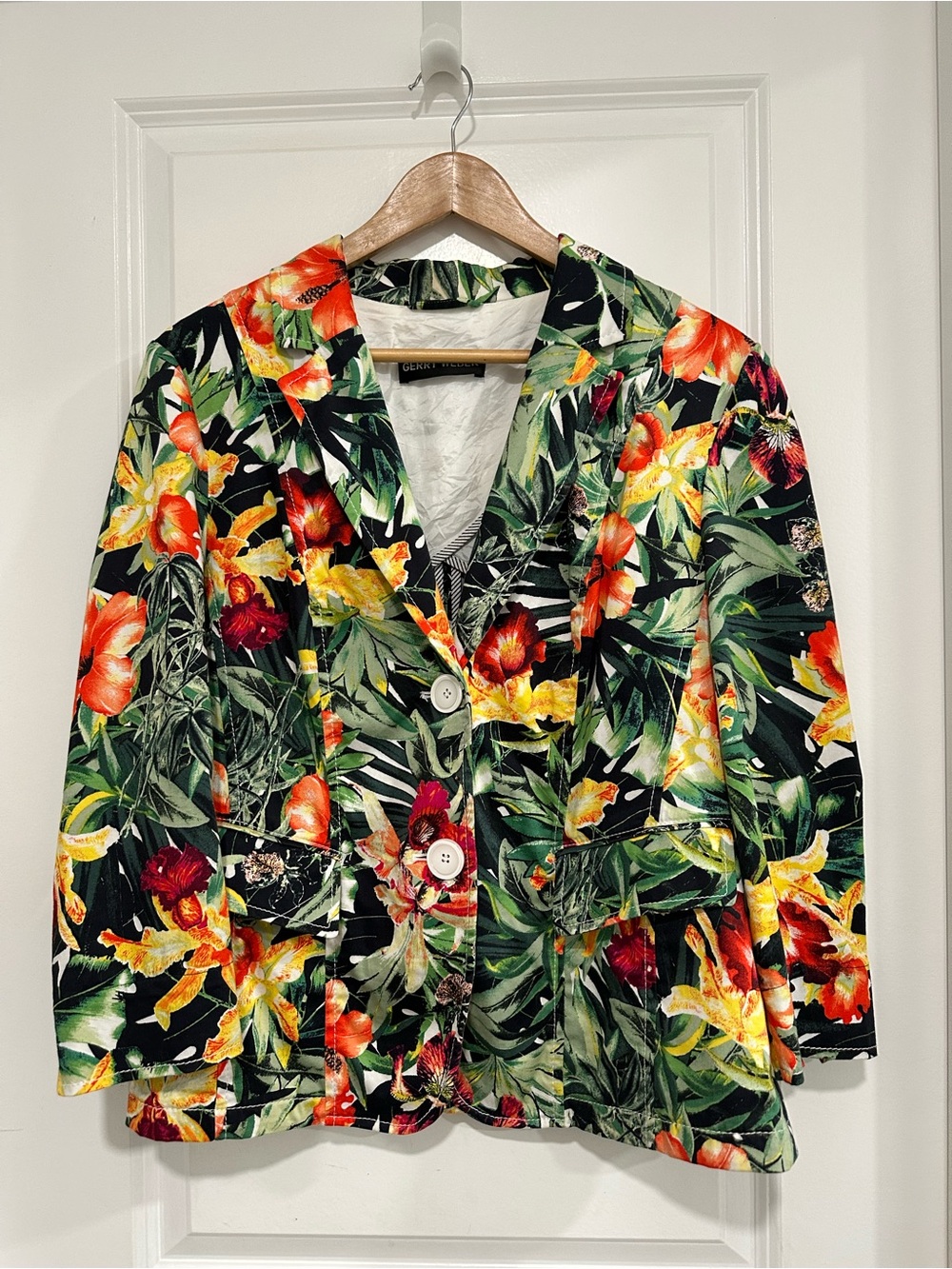 Gerry Weber Tropical Floral Print Blazer Women’s Size 42 / 12 US